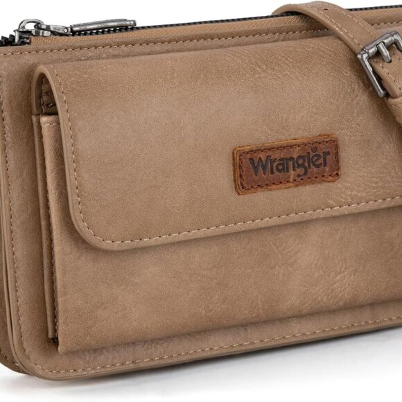 Wrangler RFID Crossbody Wallet Purse Vegan Leather Small Purses for Women with P - Picture 1 of 7